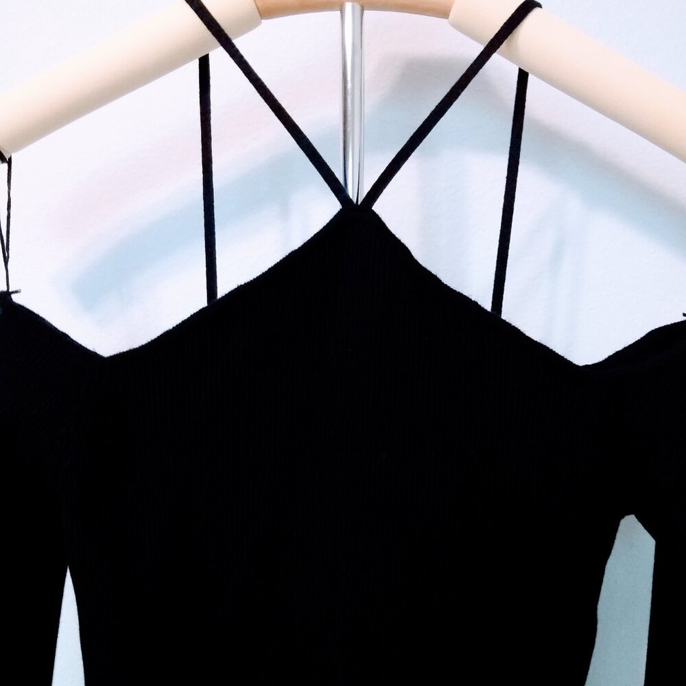 ZARA CUT-OUT RIBBED SWEATER TOP TRF COLLECTION SIZE M - Picture 4 of 10